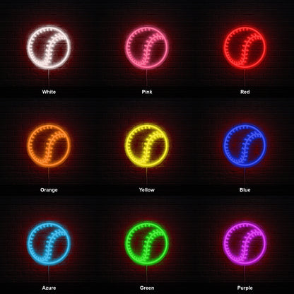 Baseball Ball Stitching LED Neon Sign color grid