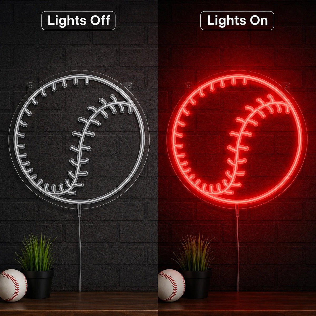 Baseball Ball Stitching LED Neon Sign - Shineneon