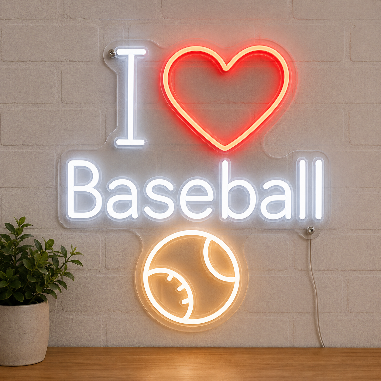 Baseball Bat Wall Decor LED Neon Sign main product image