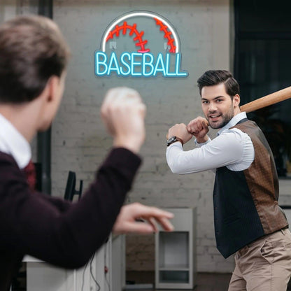 Baseball Blue Red Stitched Ball Led Neon Sign For Indoor Sports Decor | Shineneon