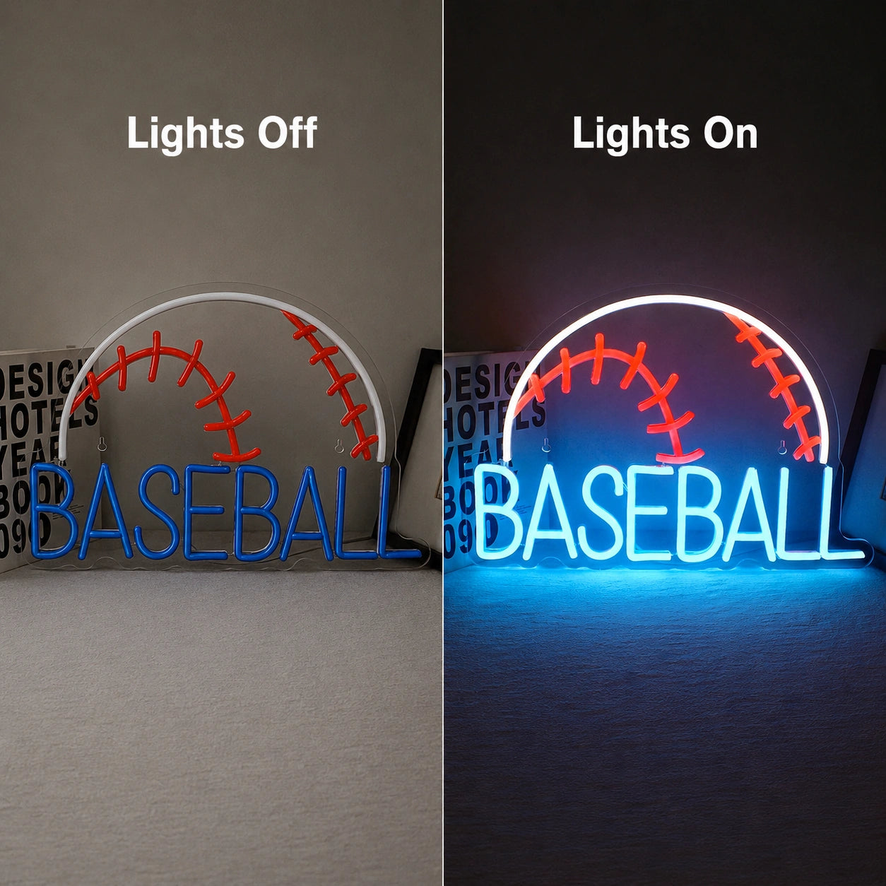 Baseball Circle Word LED Neon Sign main product image