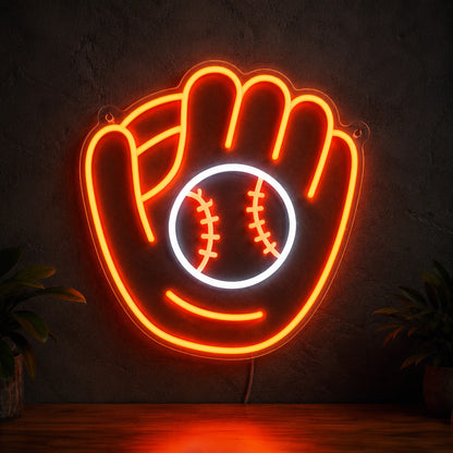 Baseball Glove And Ball LED Neon Sign main product image