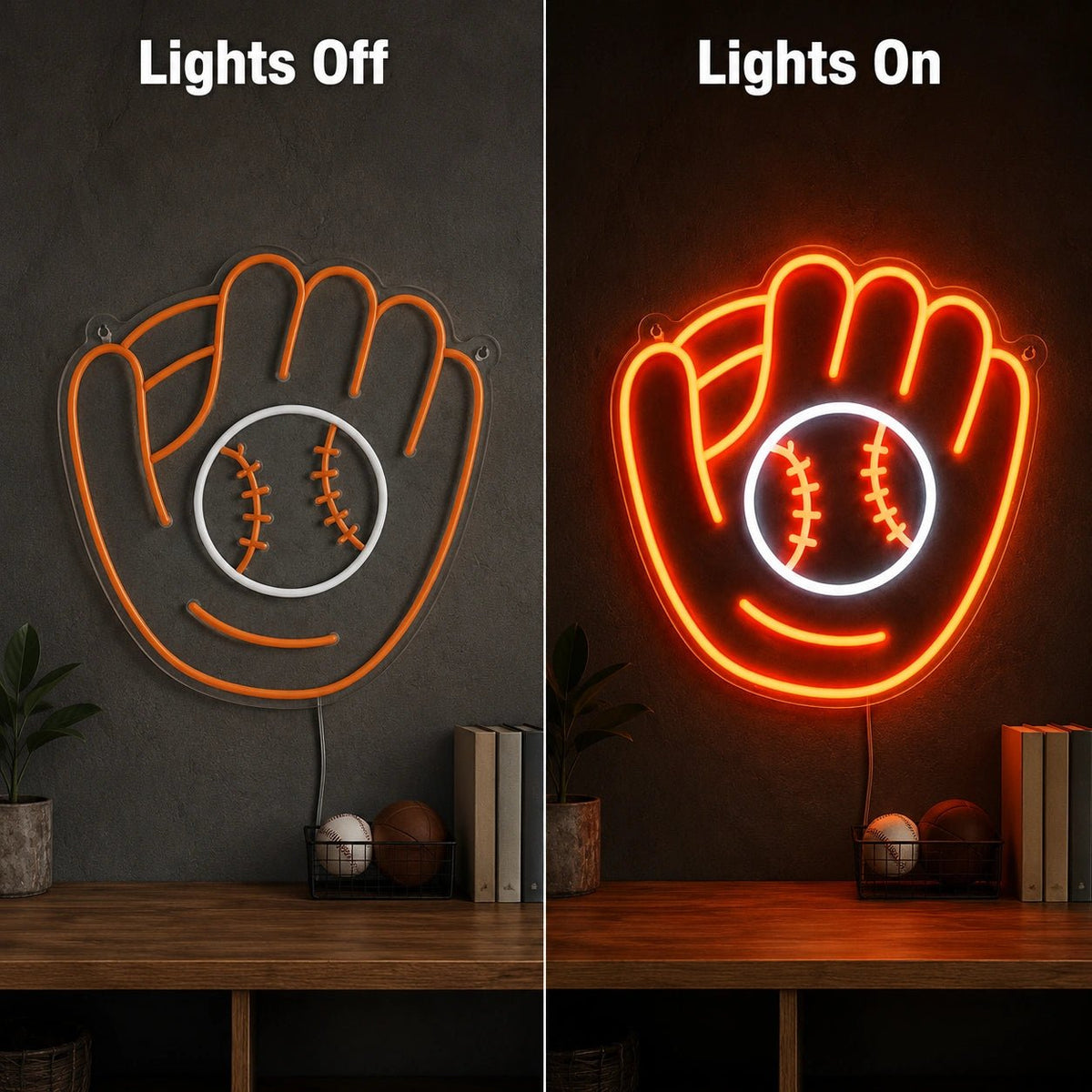 Baseball Glove And Ball LED Neon Sign - Shineneon
