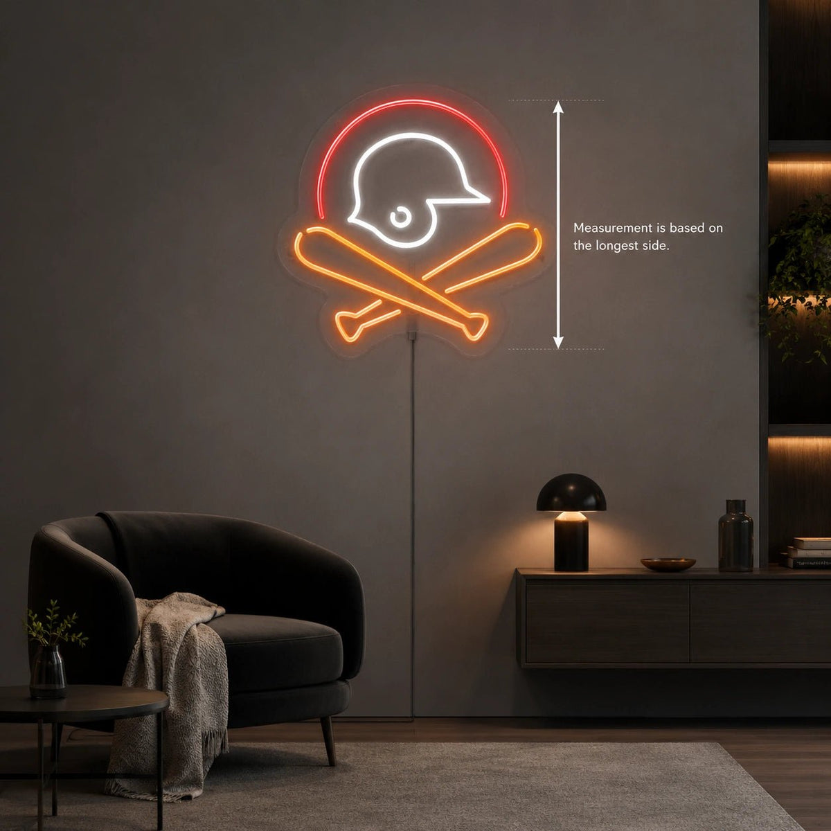 Baseball Helmet And Crossed Bats LED Neon Sign - Shineneon