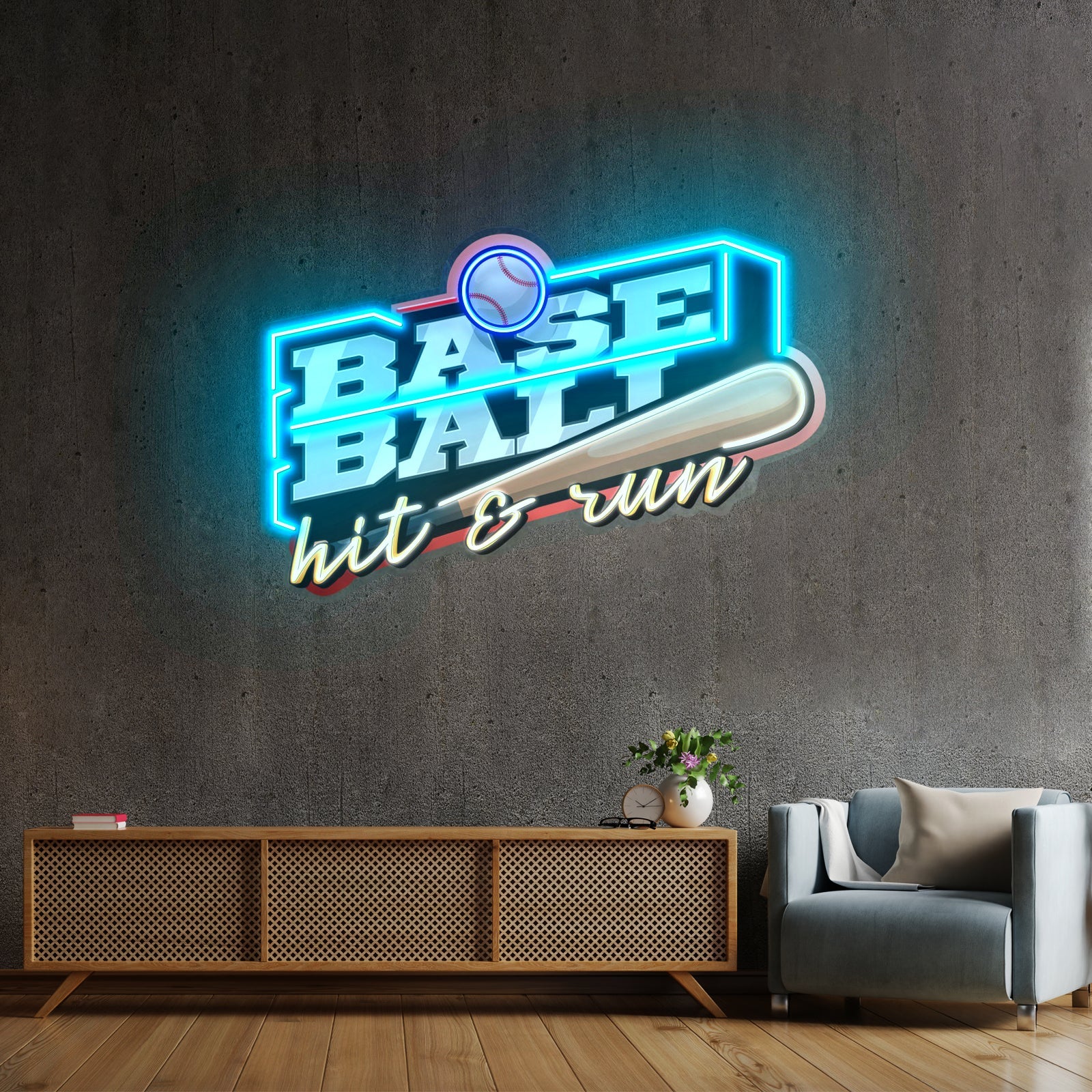 Baseball Hit And Run Led Neon Sign Light Custom Led Signs - Shineneon