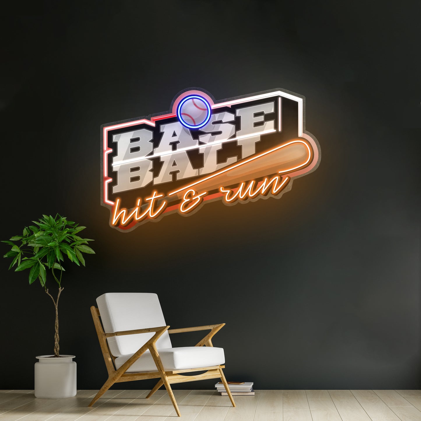 Baseball Hit And Run Led Neon Sign Light Custom Led Signs