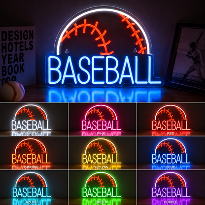 Baseball Locker Room LED Neon Sign color grid