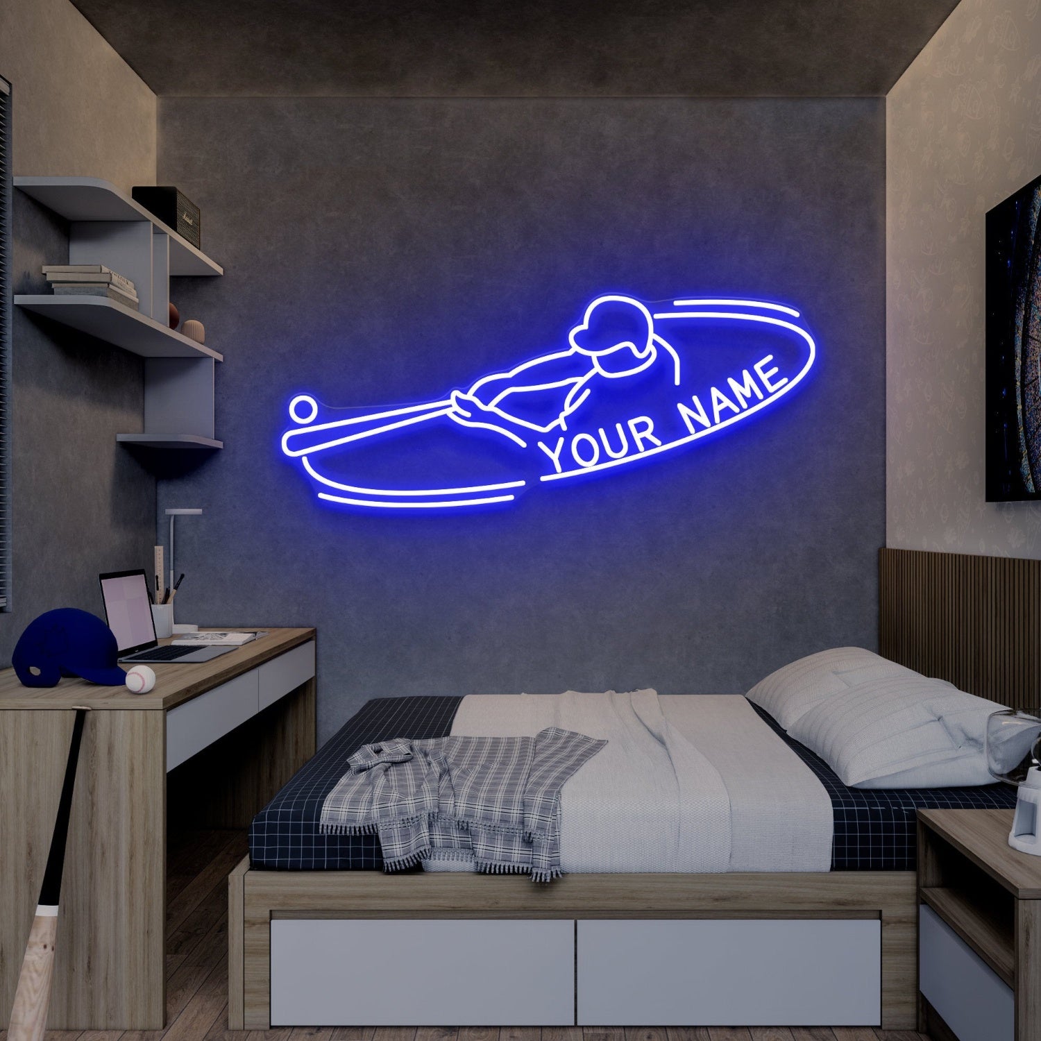 Baseball Player Led Neon Sign With Your Lovely Kids Name | Shineneon