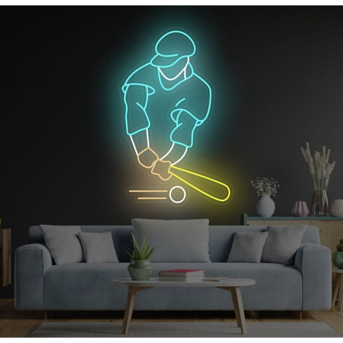 Baseball Player Led Sign Business Neon Signs