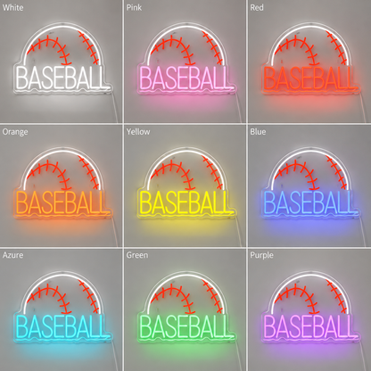 Baseball Sports Room LED Neon Sign color grid