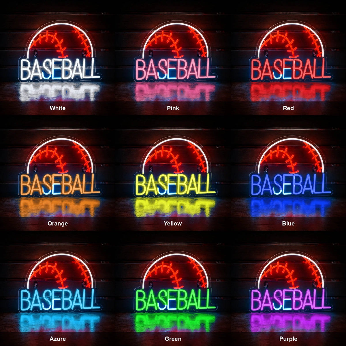 Baseball Text And Ball Stitching LED Neon Sign - Shineneon