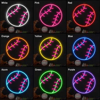 Baseball Wall Neon Sign LED Neon Sign color grid