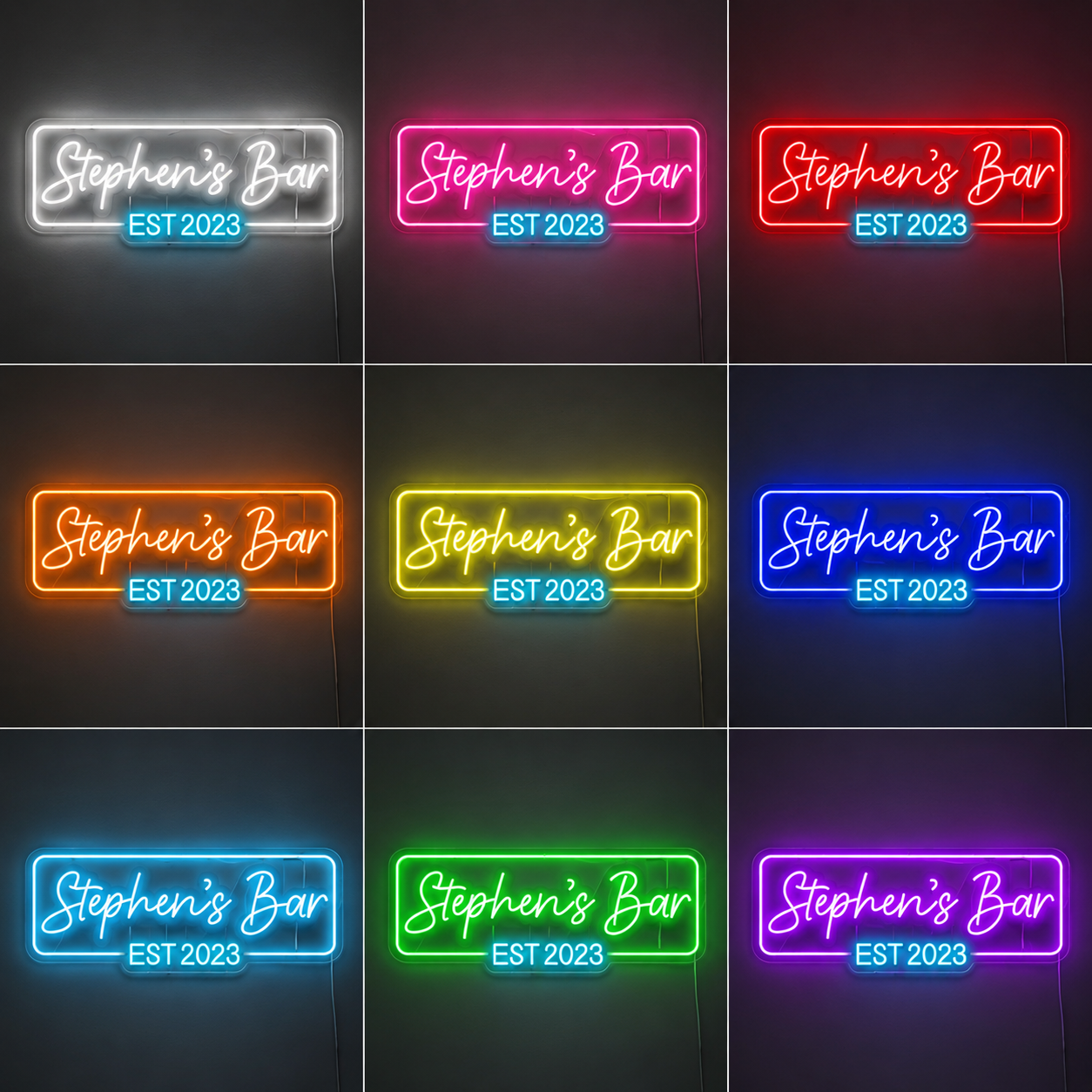 Basement Bar LED Neon Sign LED Neon Sign color grid