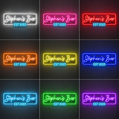 Basement Bar LED Neon Sign LED Neon Sign color grid