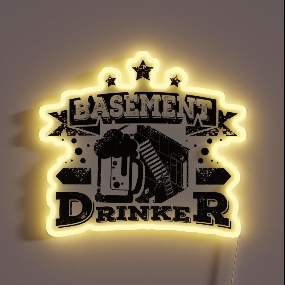 Basement Drinker Beer Rgb Led Neon Sign - Custom LED neon sign front view