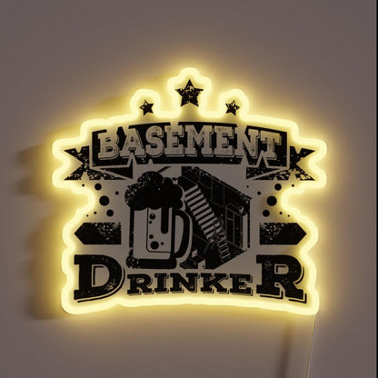 Basement Drinker Beer Rgb Led Neon Sign - Custom LED neon sign front view
