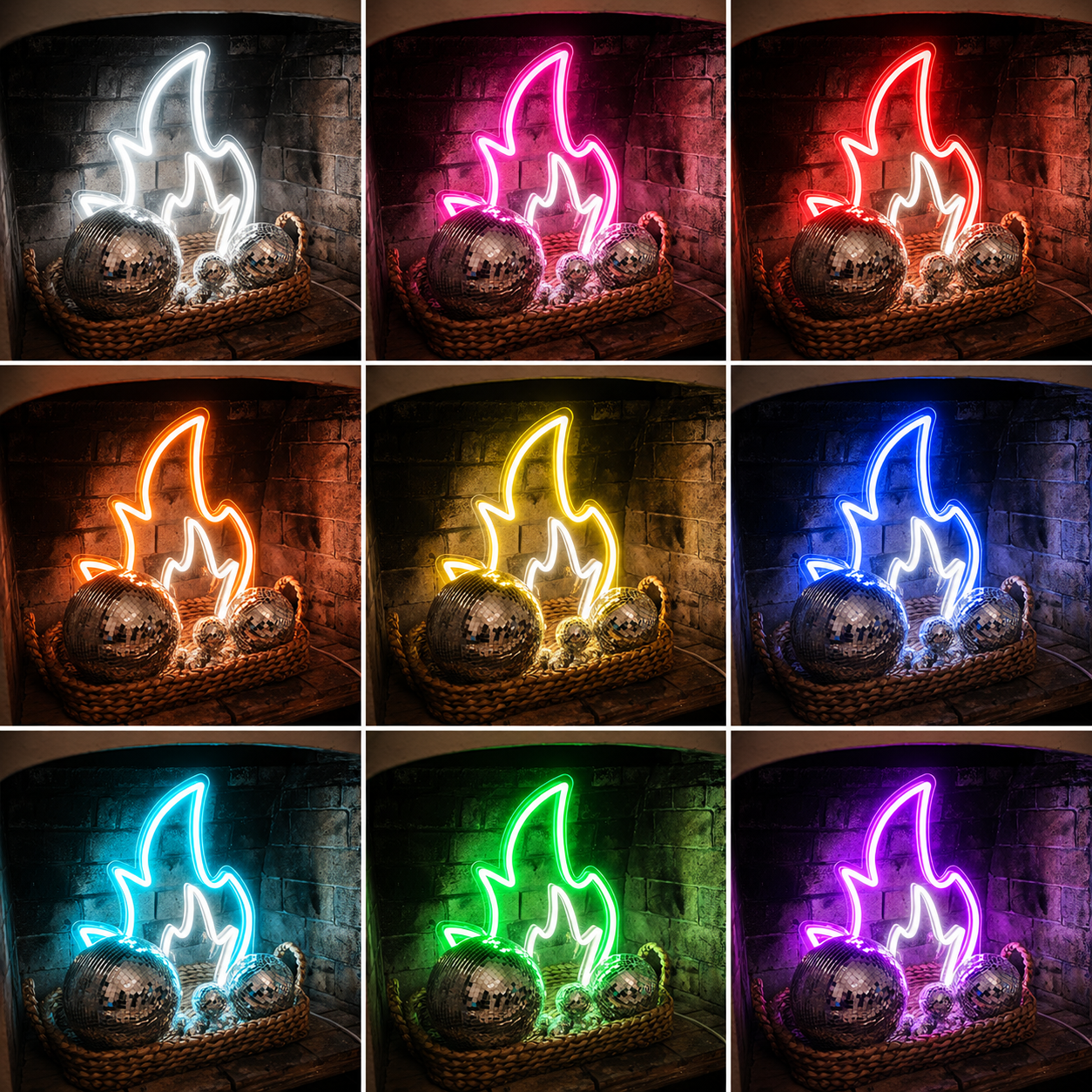 Basement Lounge Square Wall Decor LED Neon Sign color grid
