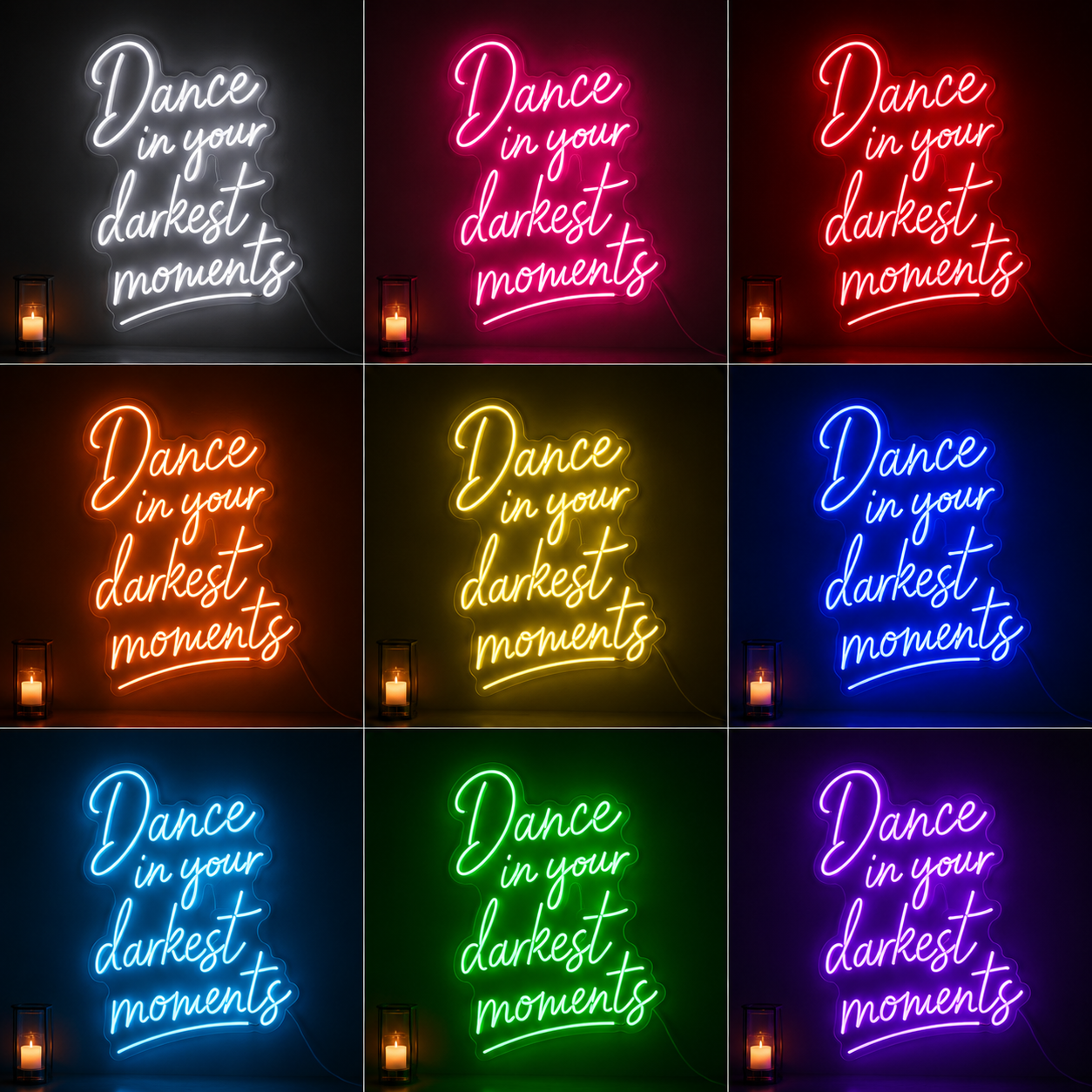 Basement Wall Decor LED Neon Sign Home Art color grid