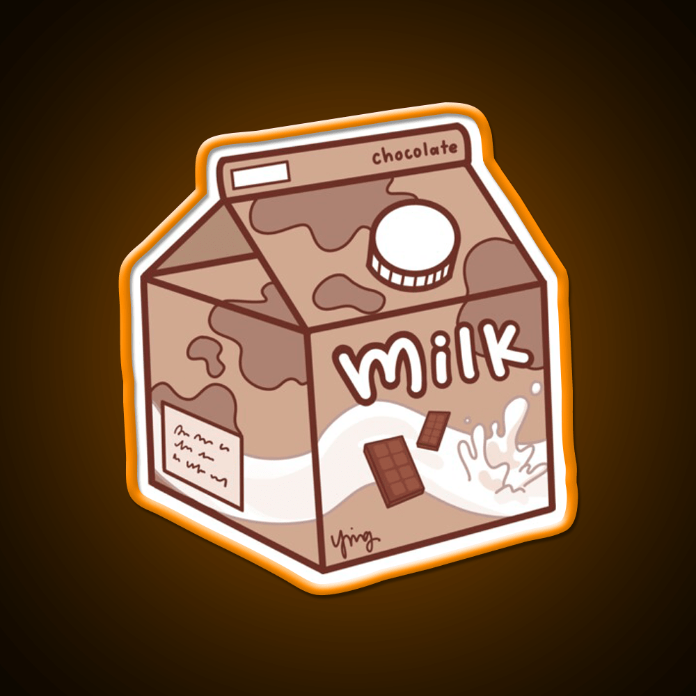 Basic Milk Carton Chocolate Snack Food Led Neon Sign Rgb Color - Shineneon
