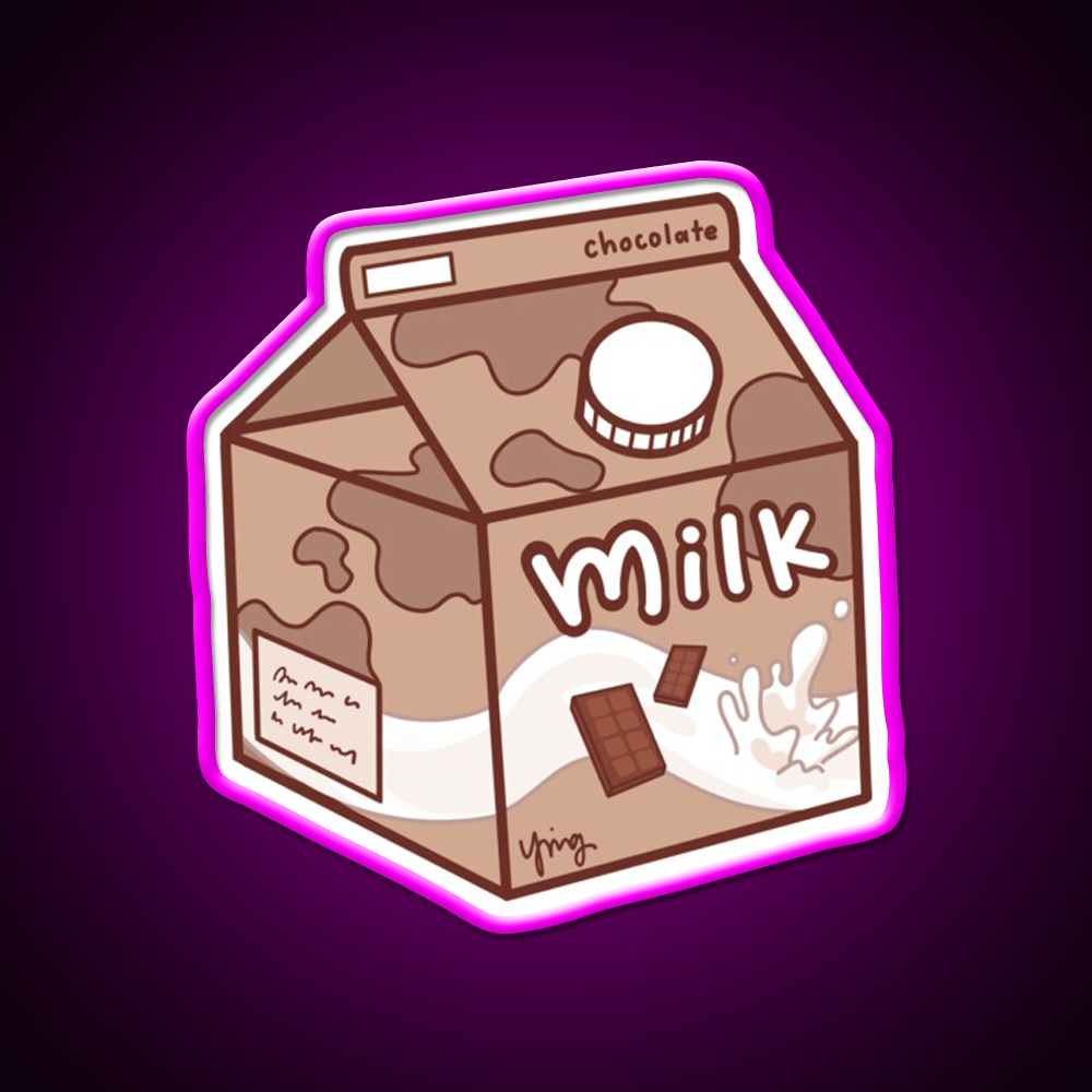Basic Milk Carton Chocolate Snack Food Led Neon Sign Rgb Color - Shineneon