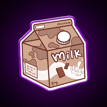 Basic Milk Carton Chocolate Snack Food Led Neon Sign Rgb Color - Shineneon