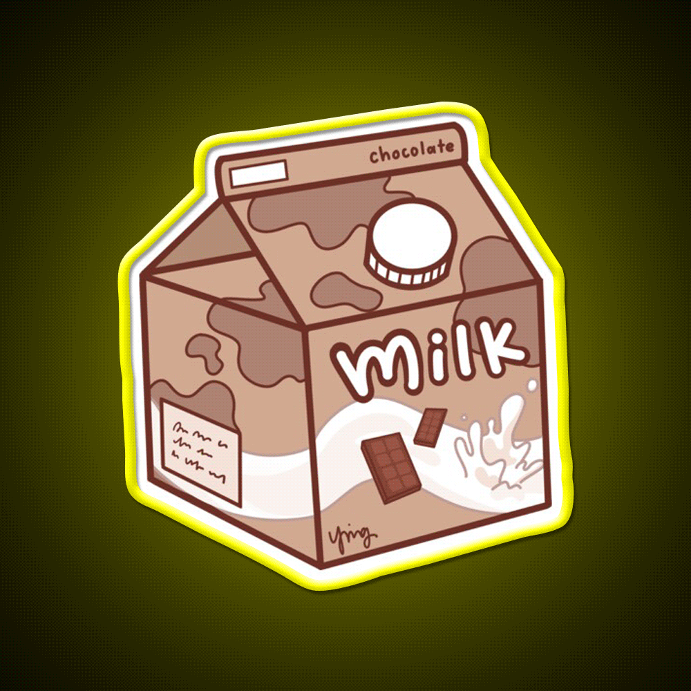 Basic Milk Carton Chocolate Snack Food Led Neon Sign Rgb Color - Custom LED neon sign front view