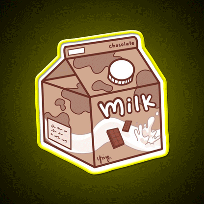 Basic Milk Carton Chocolate Snack Food Led Neon Sign Rgb Color - Custom LED neon sign front view