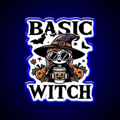 Basic Witch Halloween Gift Cafe Led Neon Sign Espresso Bar Art Rgb Color
