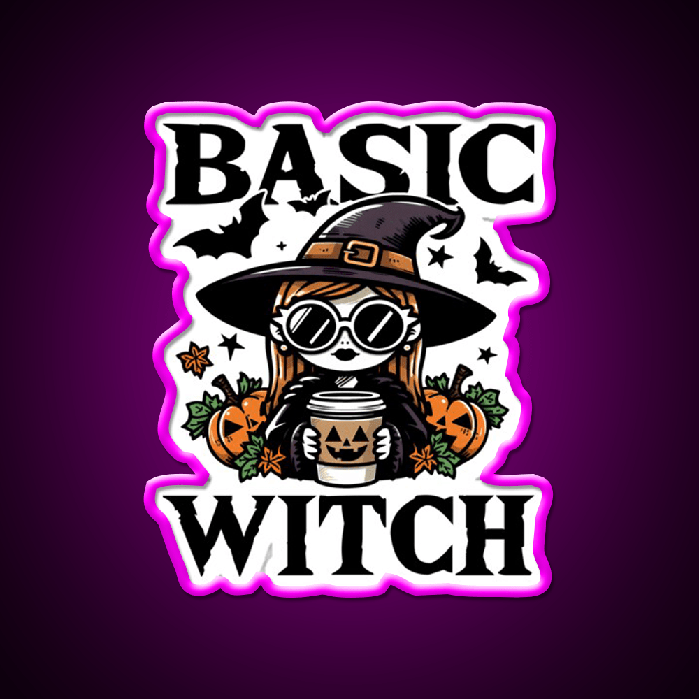 Basic Witch Halloween Gift Cafe Led Neon Sign Espresso Bar Art Rgb Color - Shineneon