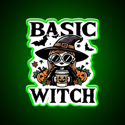 Basic Witch Halloween Gift Cafe Led Neon Sign Espresso Bar Art Rgb Color - Shineneon