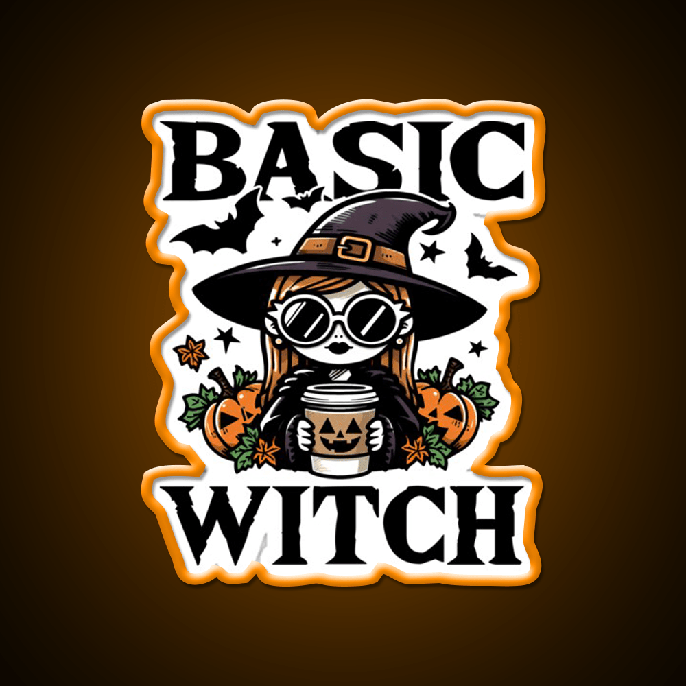 Basic Witch Halloween Gift Cafe Led Neon Sign Espresso Bar Art Rgb Color - Shineneon