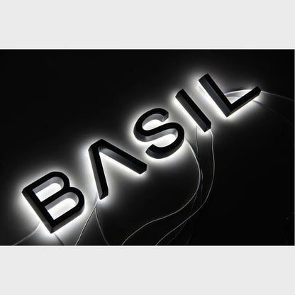 Basil 3D Backlit Channel Letters Led Light Sign