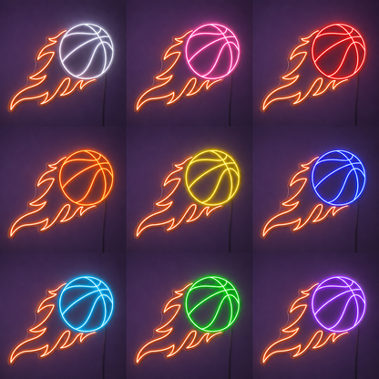 Basketball Bedroom Decor LED Neon Sign color grid