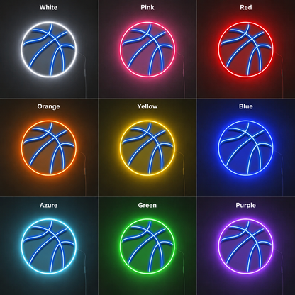 Basketball Decor Wall Art LED Neon Sign color grid
