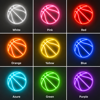 Basketball Fan Room LED Neon Sign color grid