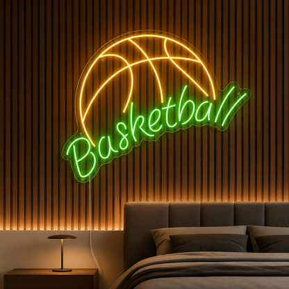 Basketball Fan Sports Room Decor LED Neon Sign main product image
