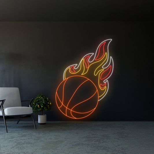 Basketball Fire Neon Light