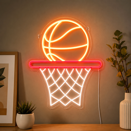 Basketball Goal Fan Wall Decor LED Neon Sign main product image