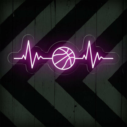 Basketball Heartbeat Led Neon Sign Basketball Room Decor | Shineneon