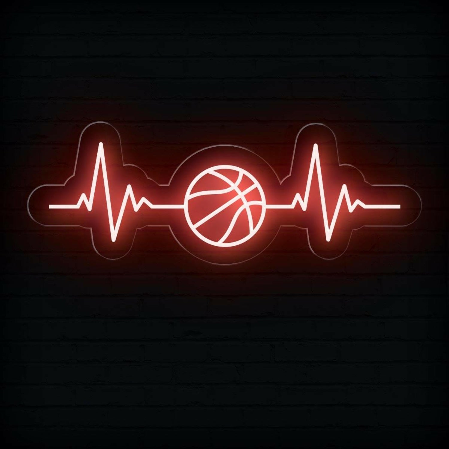 Basketball Heartbeat Led Neon Sign Basketball Room Decor | Shineneon