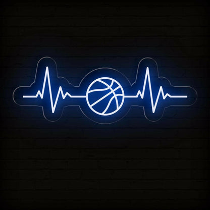 Basketball Heartbeat Led Neon Sign Basketball Room Decor | Shineneon