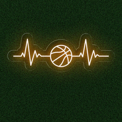 Basketball Heartbeat Led Neon Sign Basketball Room Decor | Shineneon