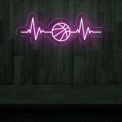 Basketball Heartbeat Led Neon Sign Basketball Room Decor | Shineneon