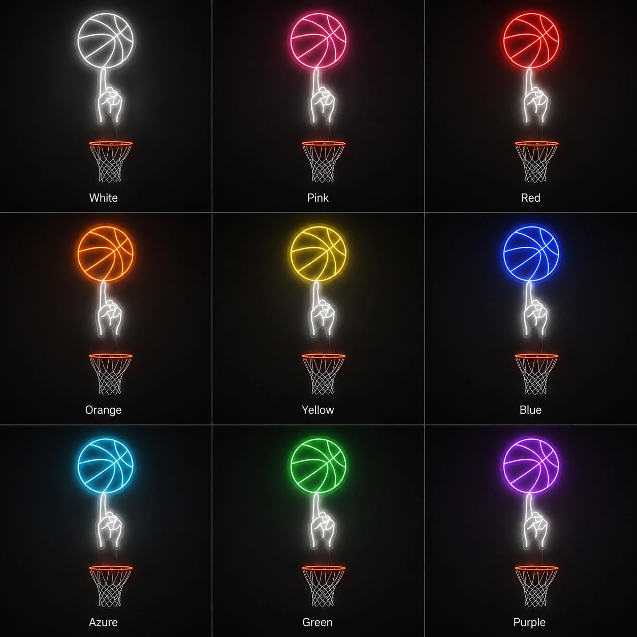 Basketball Hoop Neon Sign LED Neon Sign color grid