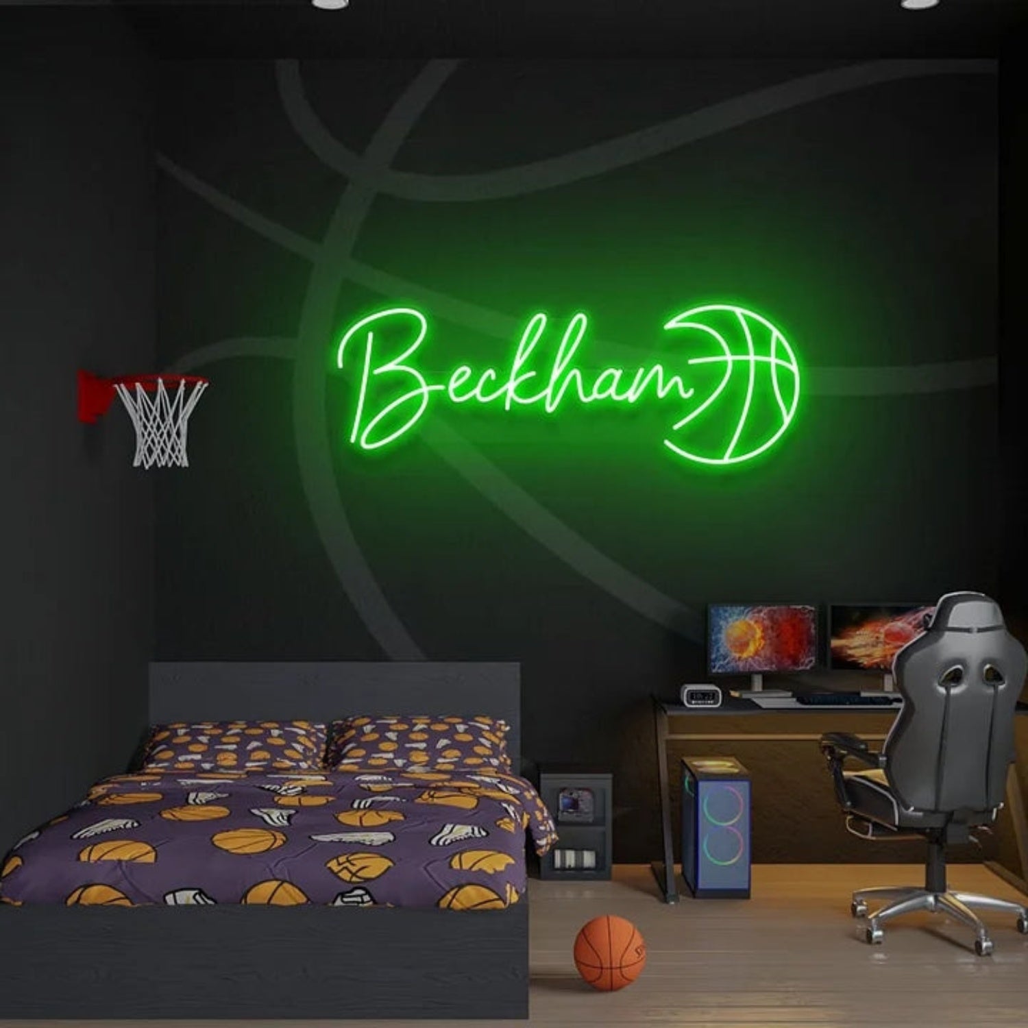 Basketball Led Neon Sign With Your Lovely Kids Name | Shineneon