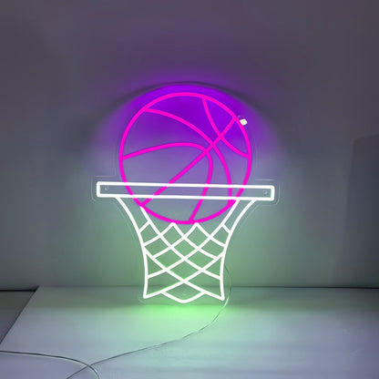 Basketball On Hoop Led Neon Sign - Shineneon