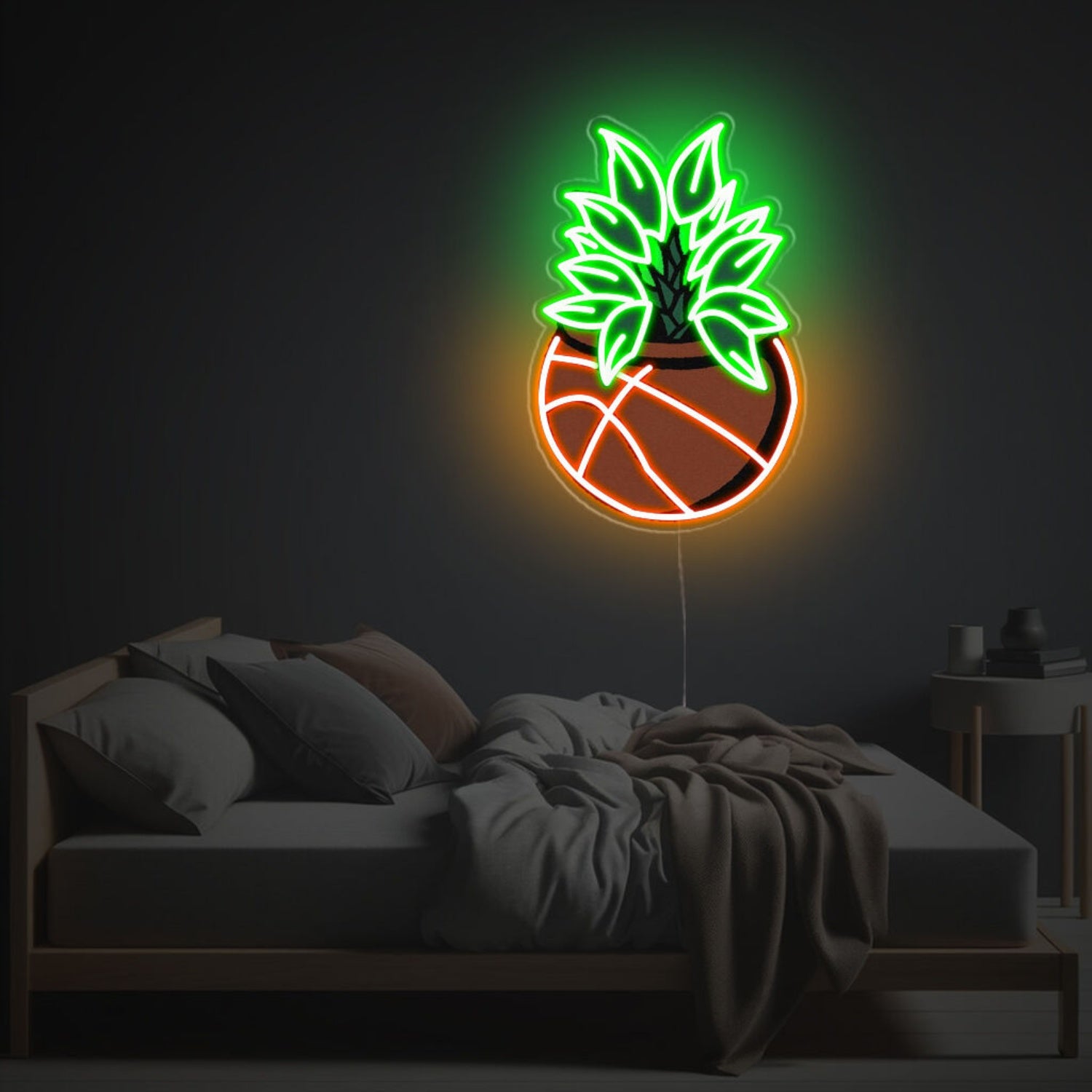 Basketball Plant Led Neon Acrylic Artwork | Shineneon