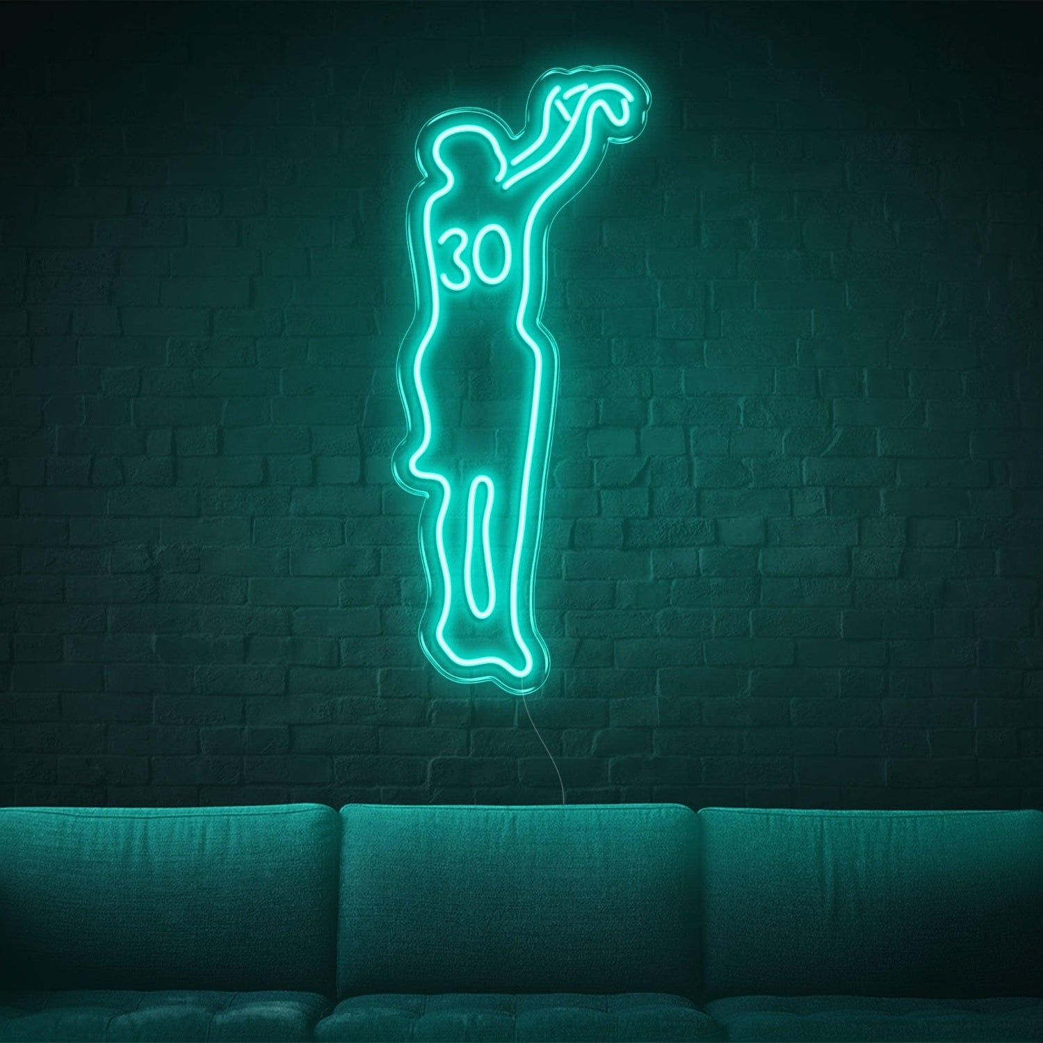 Basketball Player 30 Green Led Neon Sign Sports Room Decor | Shineneon