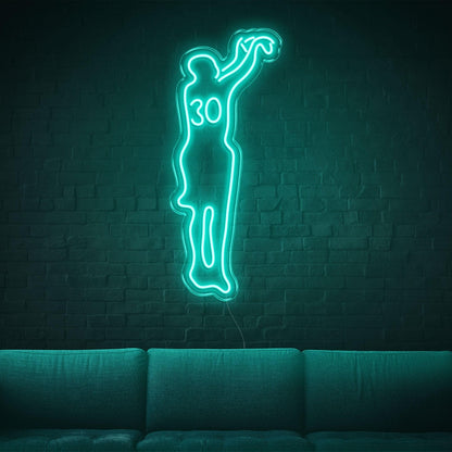 Basketball Player 30 Green Led Neon Sign Sports Room Decor | Shineneon
