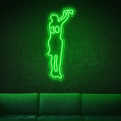 Basketball Player 30 Green Led Neon Sign Sports Room Decor | Shineneon